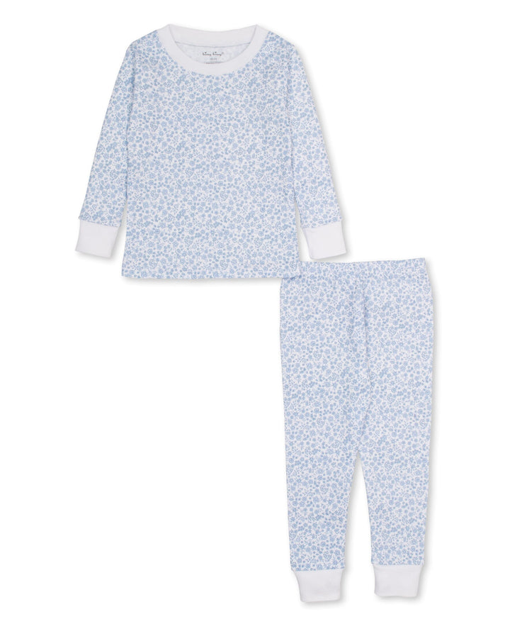 Fall Blooms Pajama Set - Light Blue Girl Pajamas Kissy Kissy 
