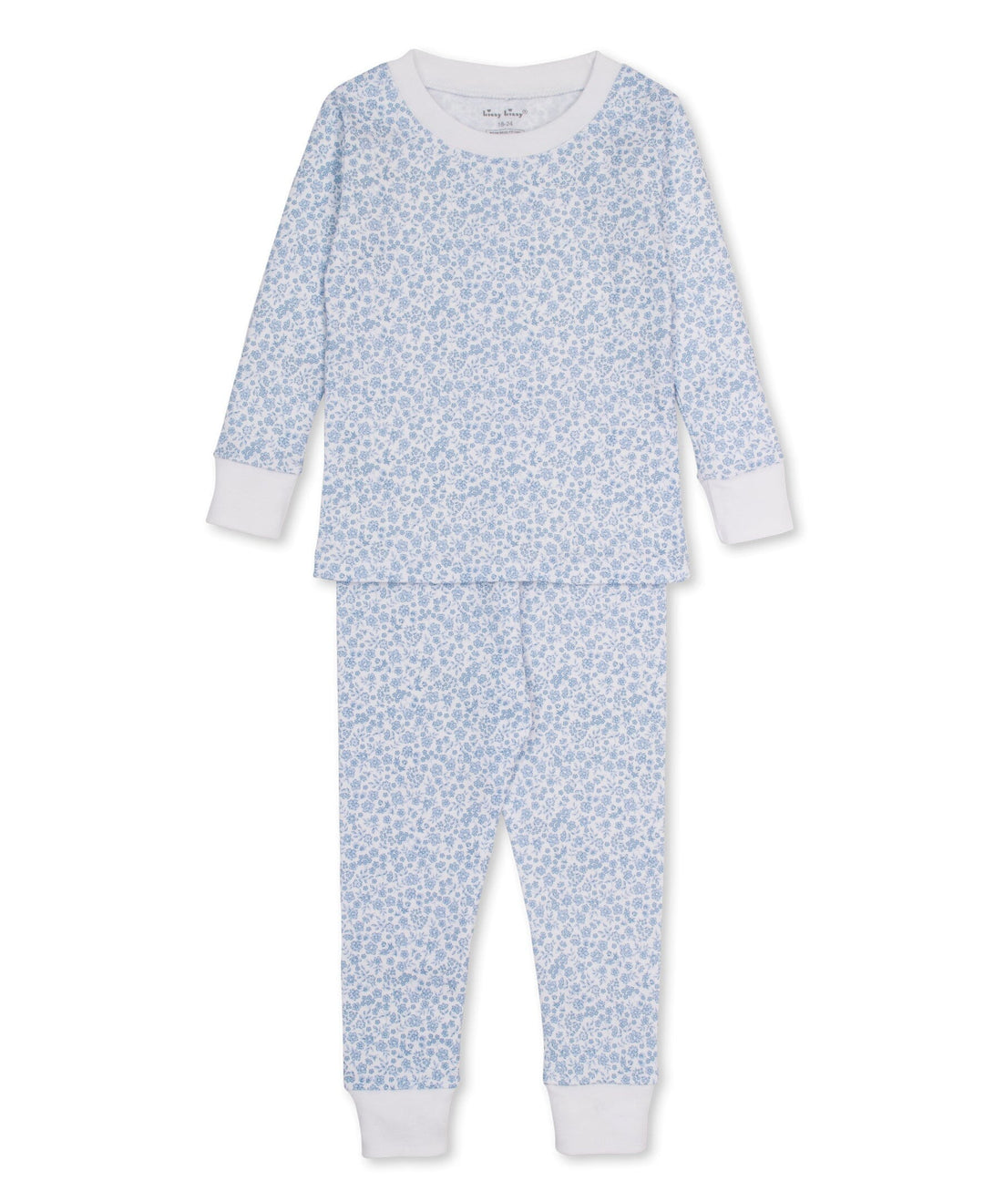 Fall Blooms Pajama Set - Light Blue Girl Pajamas Kissy Kissy 