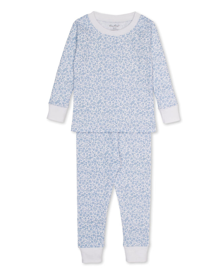 Fall Blooms Pajama Set - Light Blue Girl Pajamas Kissy Kissy 