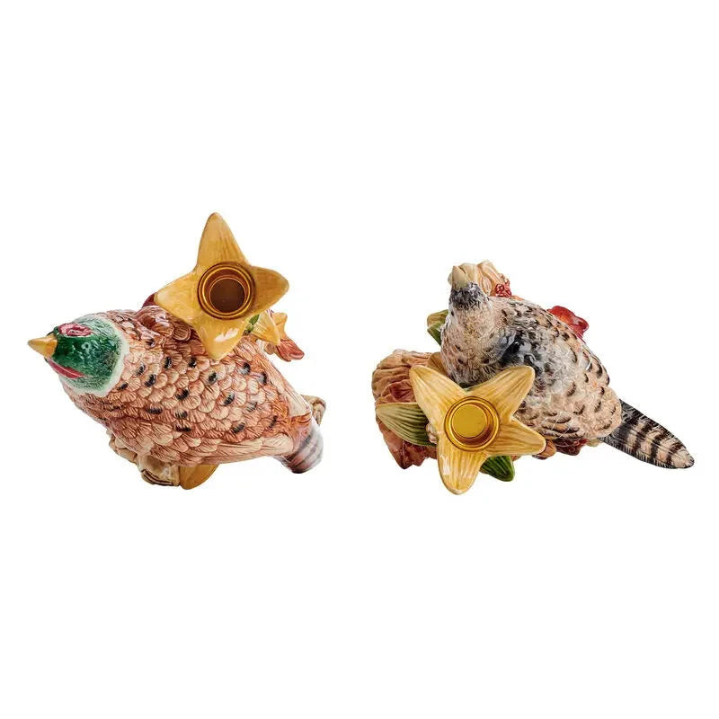 Fall Harvest Pheasant Candleholders Fall Decor Fitz and Floyd 