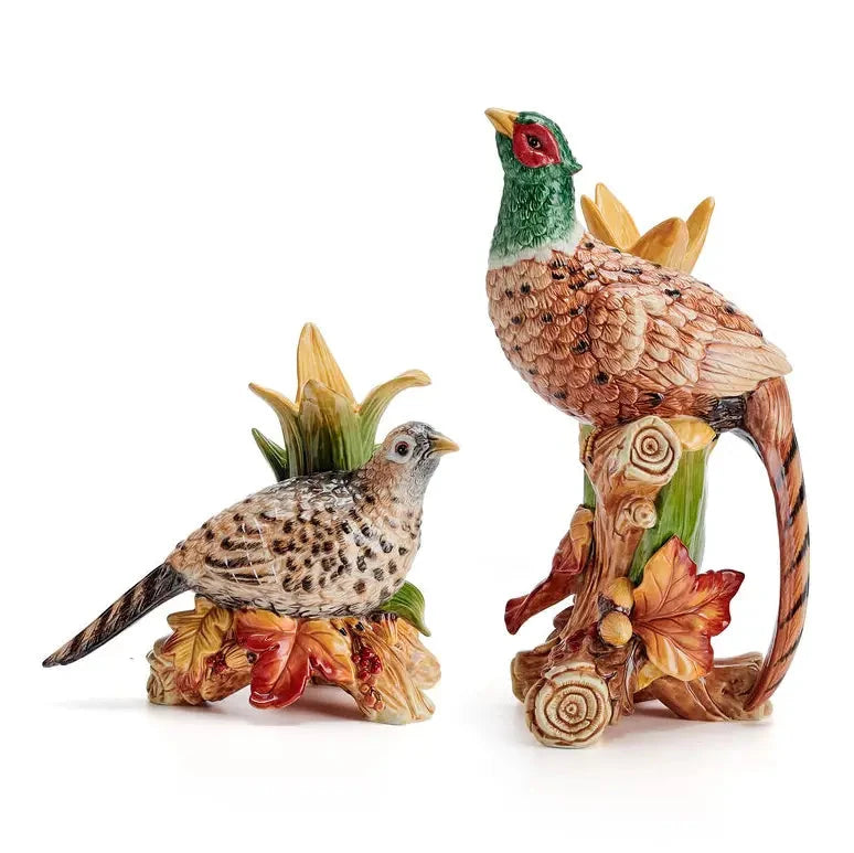 Fall Harvest Pheasant Candleholders Fall Decor Fitz and Floyd 