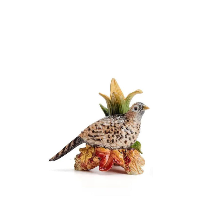 Fall Harvest Pheasant Candleholders Fall Decor Fitz and Floyd Squatting 