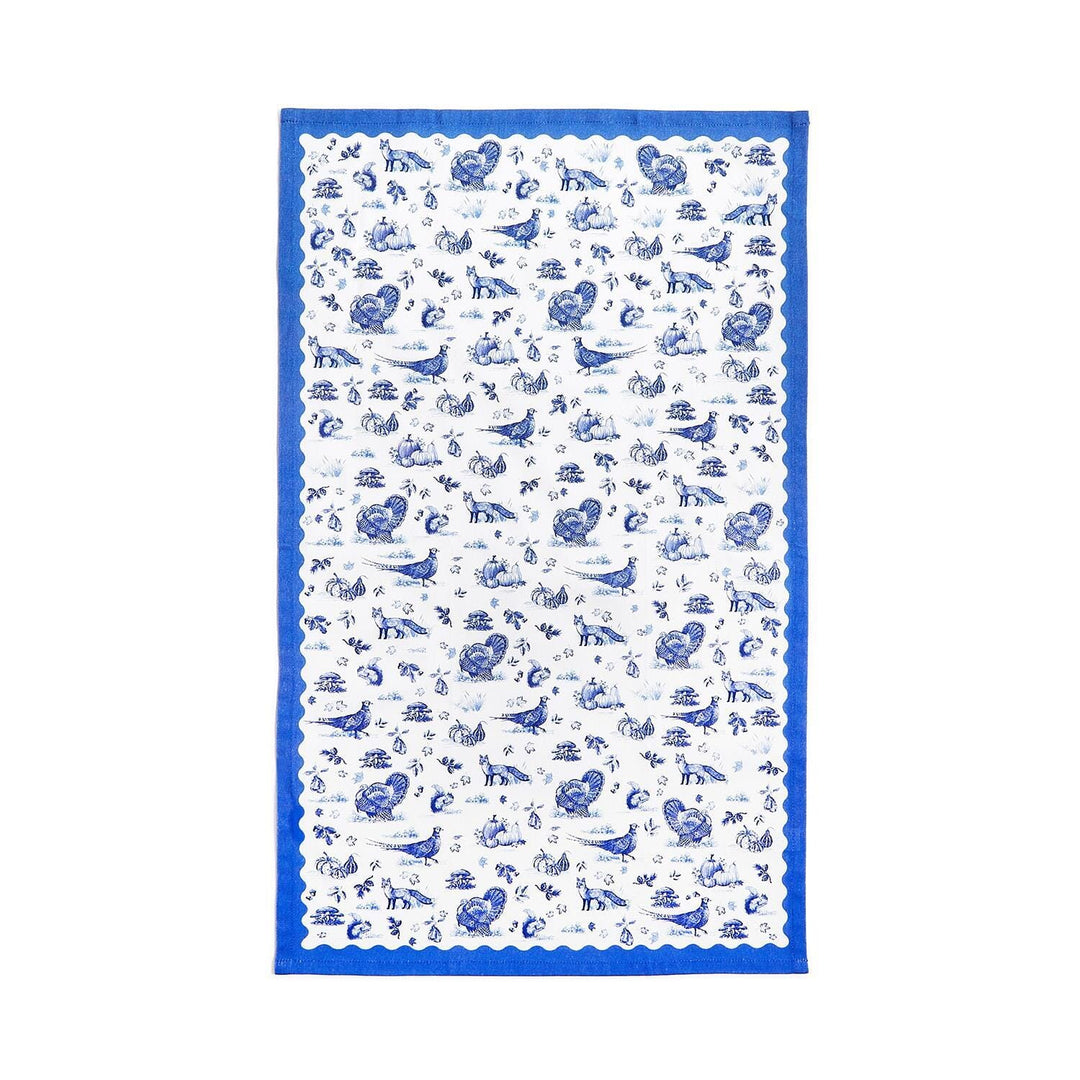 Falling for Blue Toile Dish Towel - Set of 2 Kitchen Towel Rosanne Beck 