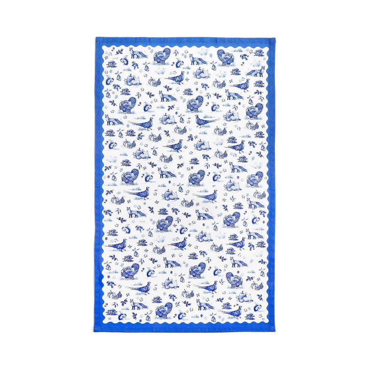 Falling for Blue Toile Dish Towel - Set of 2 Kitchen Towel Rosanne Beck 