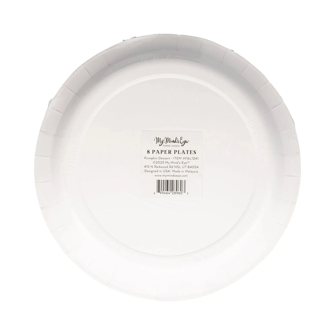 Falloween Pumpkin Round Dessert 8" Paper Plate Paper Plates My Mind's Eye 