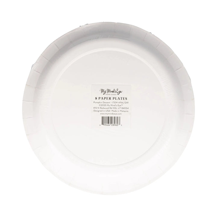 Falloween Pumpkin Round Dessert 8" Paper Plate Paper Plates My Mind's Eye 