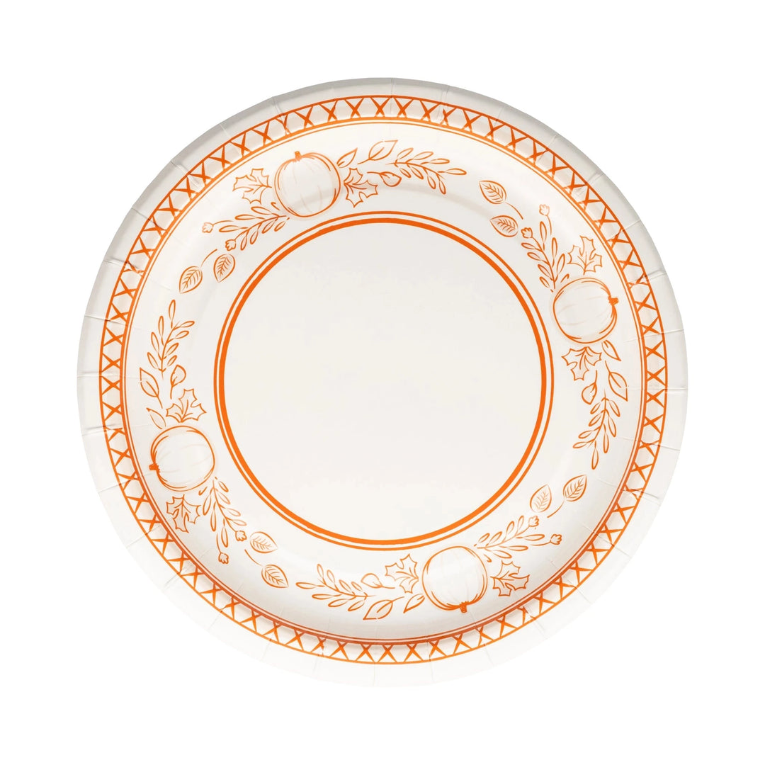 Falloween Pumpkin Round Dessert 8" Paper Plate Paper Plates My Mind's Eye 