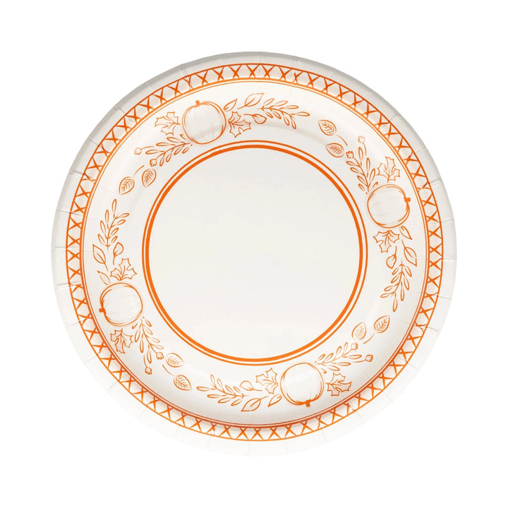 Falloween Pumpkin Round Dessert 8" Paper Plate Paper Plates My Mind's Eye 