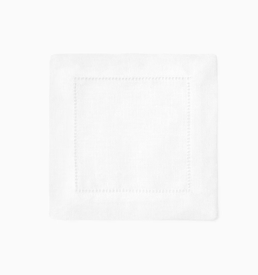 Festival Linen Cocktail Napkins - Set of 4 Cocktail Napkins Sferra White 