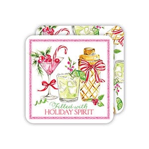 Filled With Holiday Spirit Holiday Cocktails Coaster Coasters Rosanne Beck 
