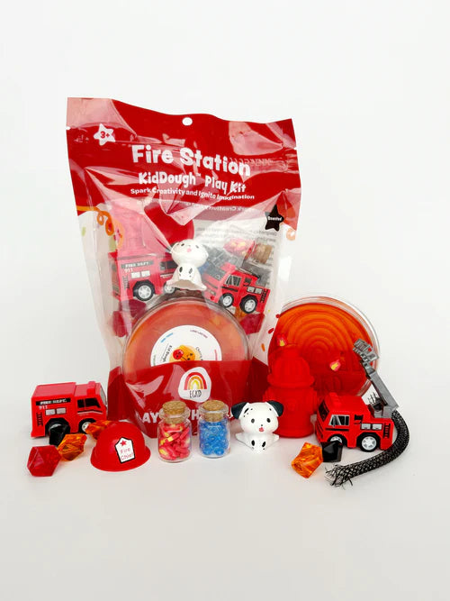 Fire Station (Cherry Mango) Kiddough Play Kit Toy Craft Kits Earth Grown KidDoughs 