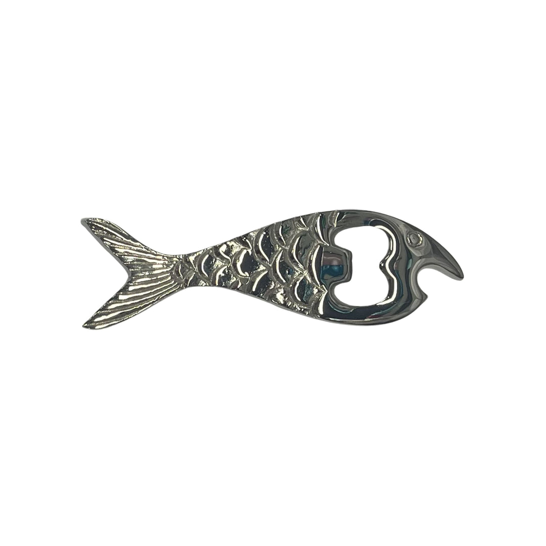 Fish Bottle Opener - Polish Nickel Brass Bottle Openers Zodax 