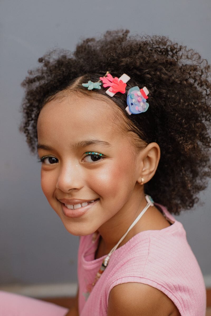 Fish Neon Under The Sea Alligator Clips Girl Hair Accessory Lilies and Roses 