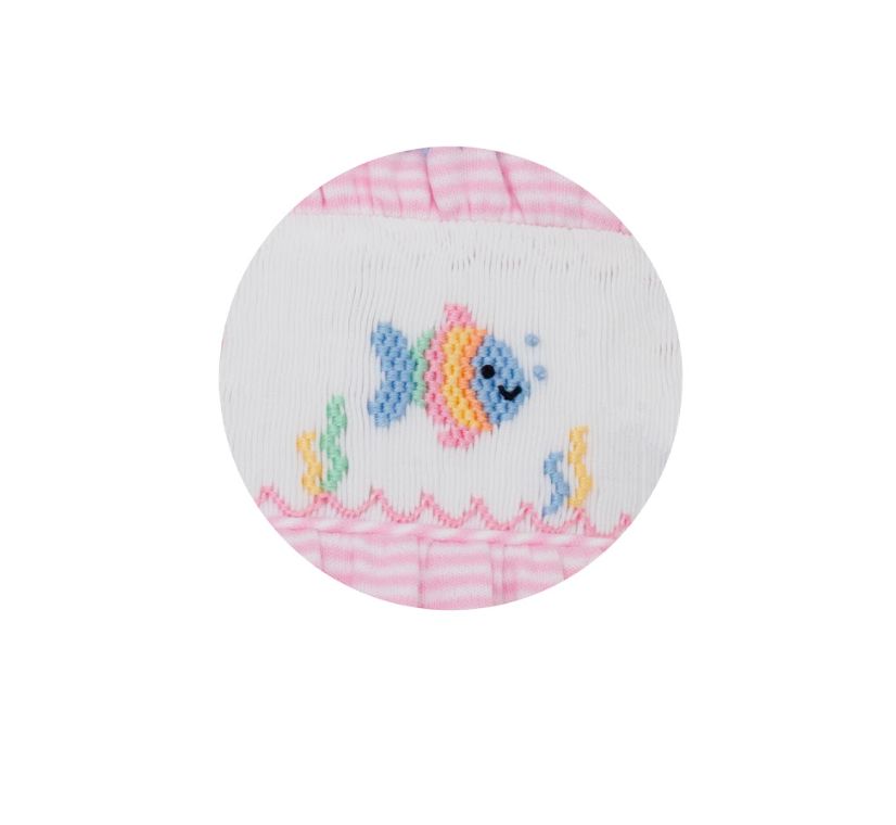 Fish Pink Stripe Knit Sunbubble Girl Bubble Petit Bebe 