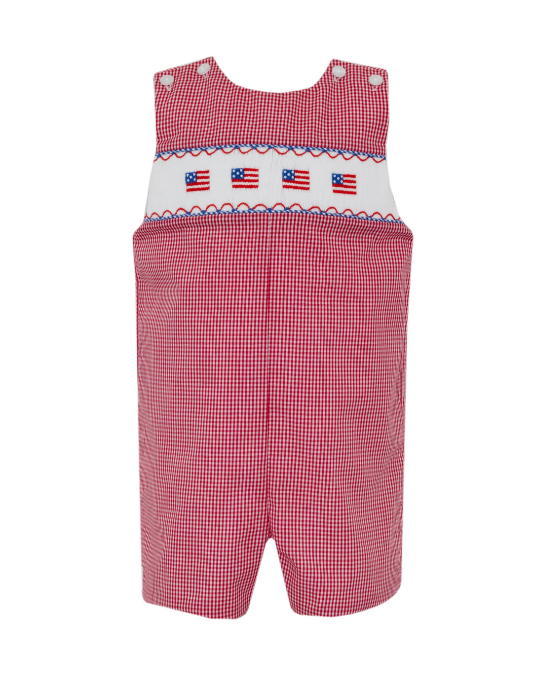 Flag Smocked Gingham Jon Jon Boy Jon Jon Petit Bebe 