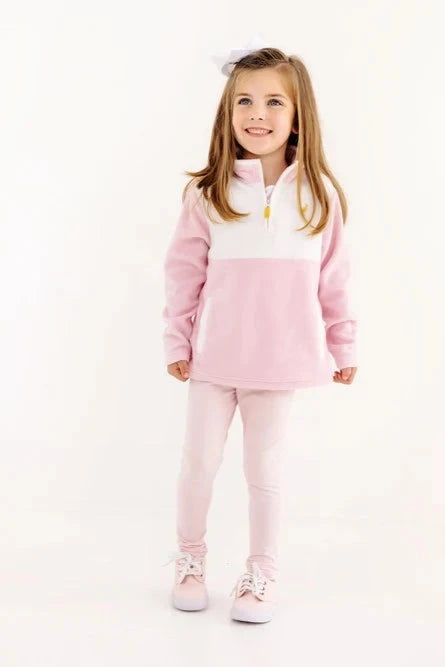 Fleece Half Zip - Palm Beach Pink and Worth Avenue White Girl Jacket Beaufort Bonnet 