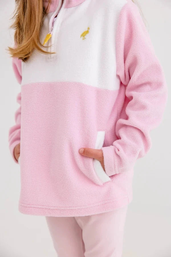 Fleece Half Zip - Palm Beach Pink and Worth Avenue White Girl Jacket Beaufort Bonnet 