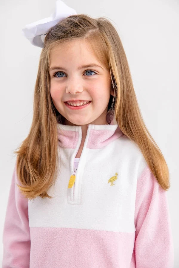 Fleece Half Zip - Palm Beach Pink and Worth Avenue White Girl Jacket Beaufort Bonnet 
