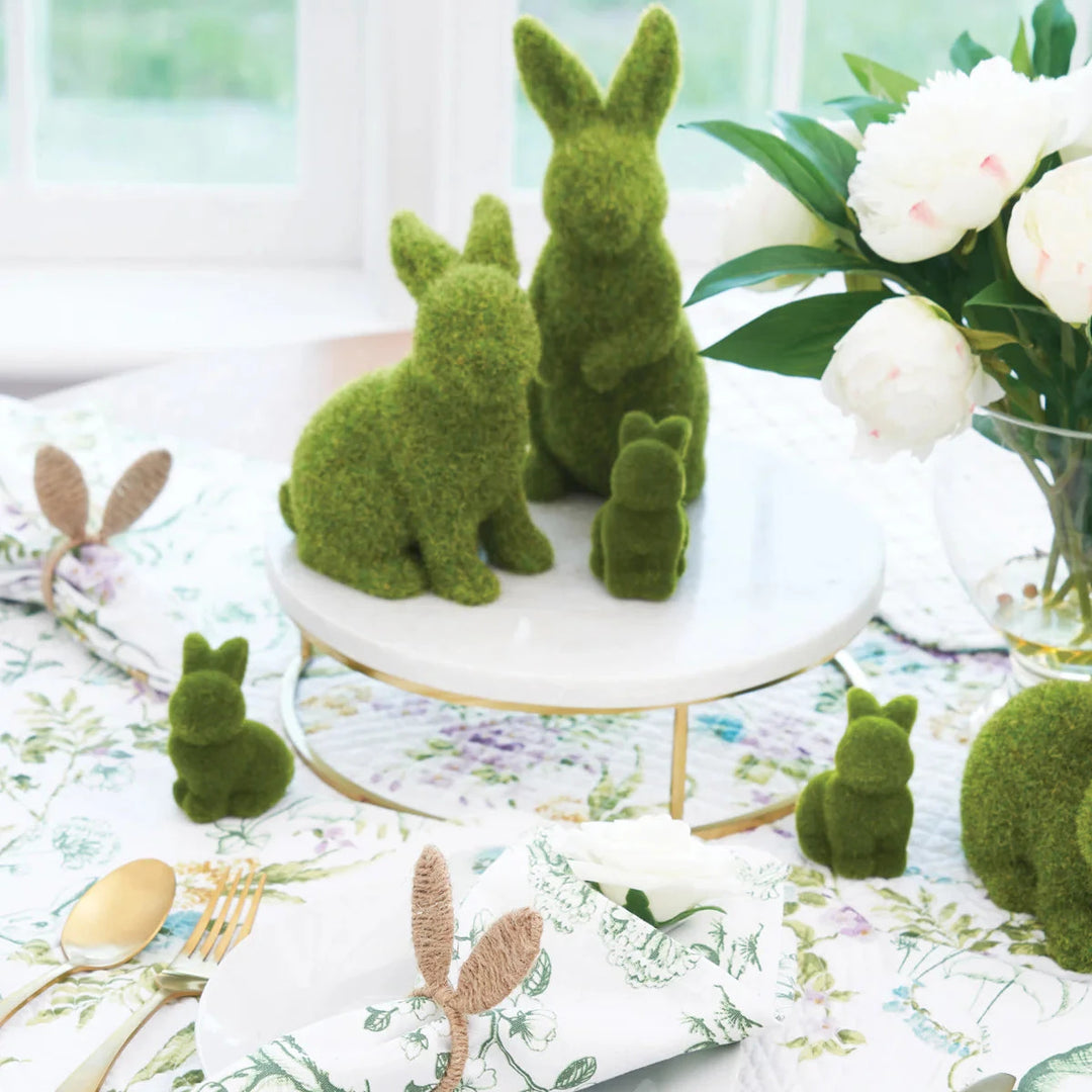 Flocked Bunny Figurine - Standing Easter Decorations C and F Enterprises 