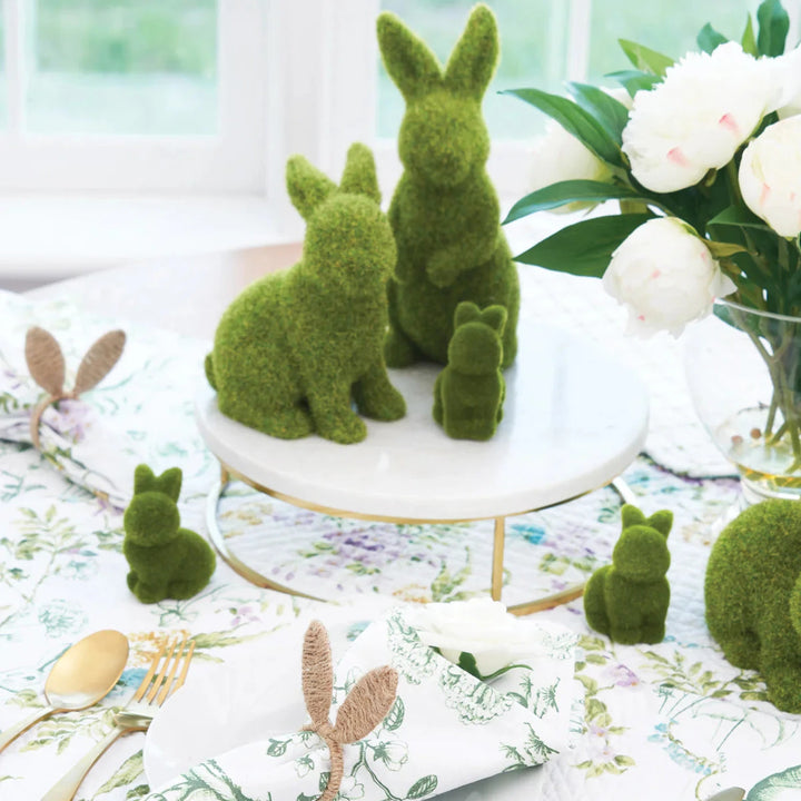 Flocked Bunny Figurine - Standing Easter Decorations C and F Enterprises 