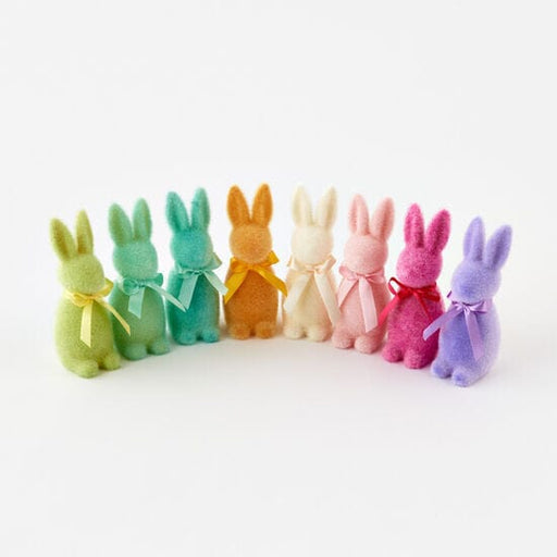 Flocked Pastel Bunny Easter Decorations 180 Degrees 