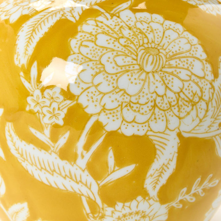 Flora and Fauna Yellow Floral Vases Vase Two's Company 