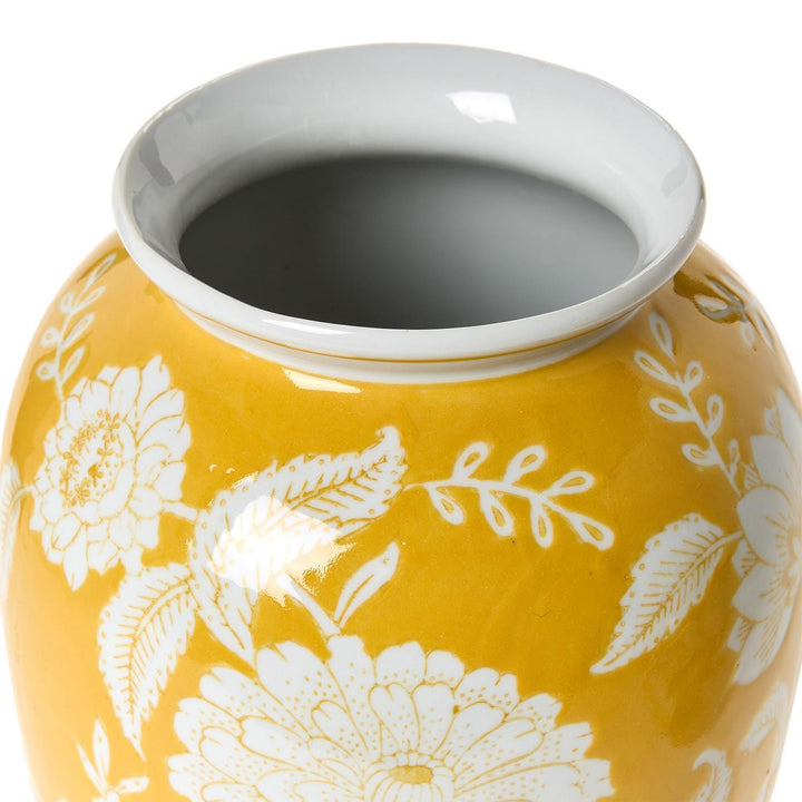 Flora and Fauna Yellow Floral Vases Vase Two's Company 
