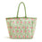 Floral Block Print Tote Bag Tote Bag Two's Company Green 