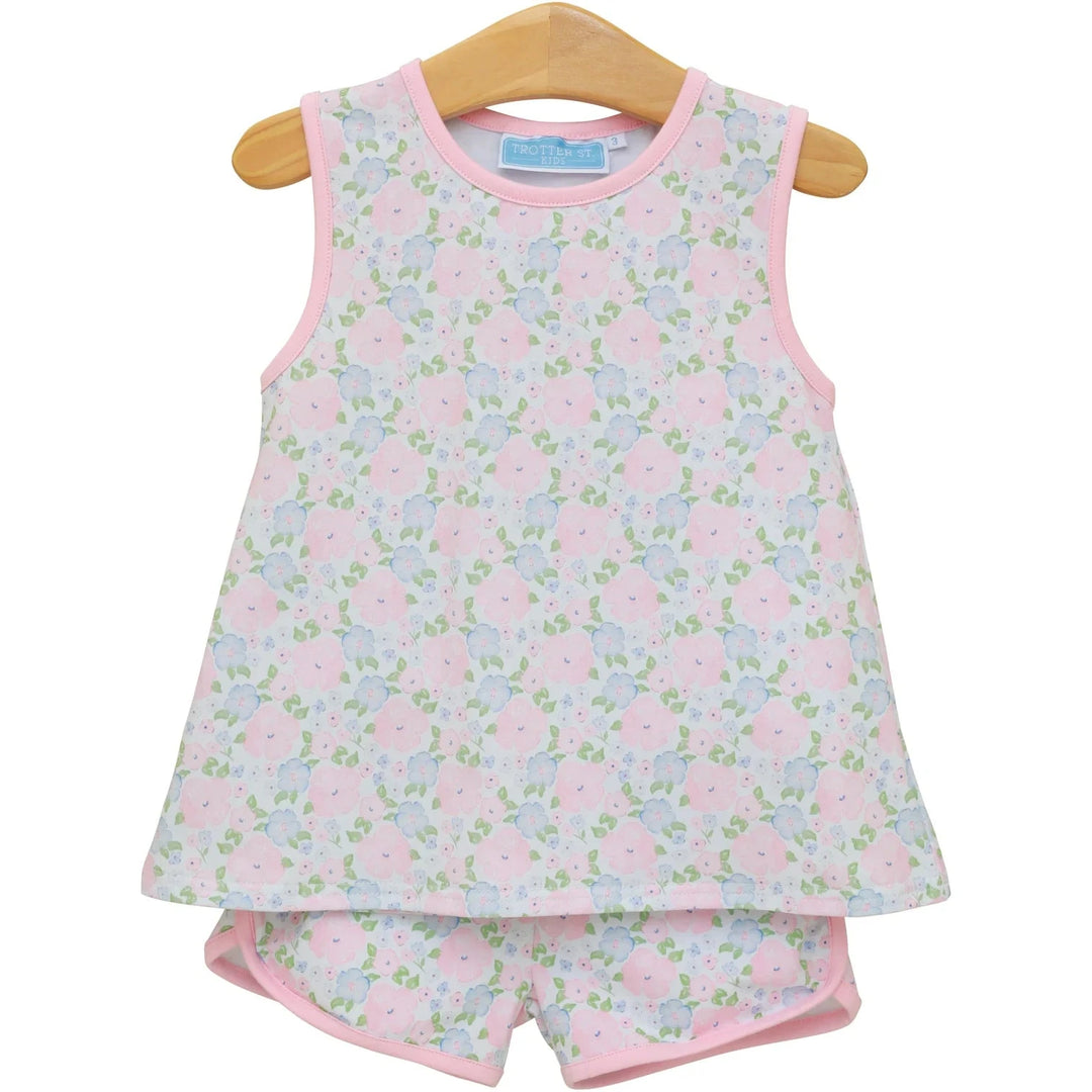 Floral Blossoms Play Set Girl Short Set Trotter Street Kids 