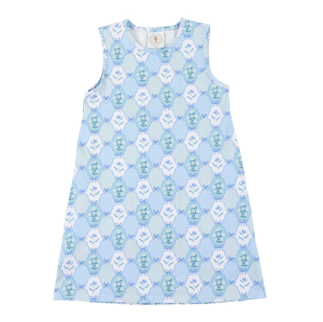 Floral Blues Sleeveless Susie Swing Dress Girl Dress Cypress Row 