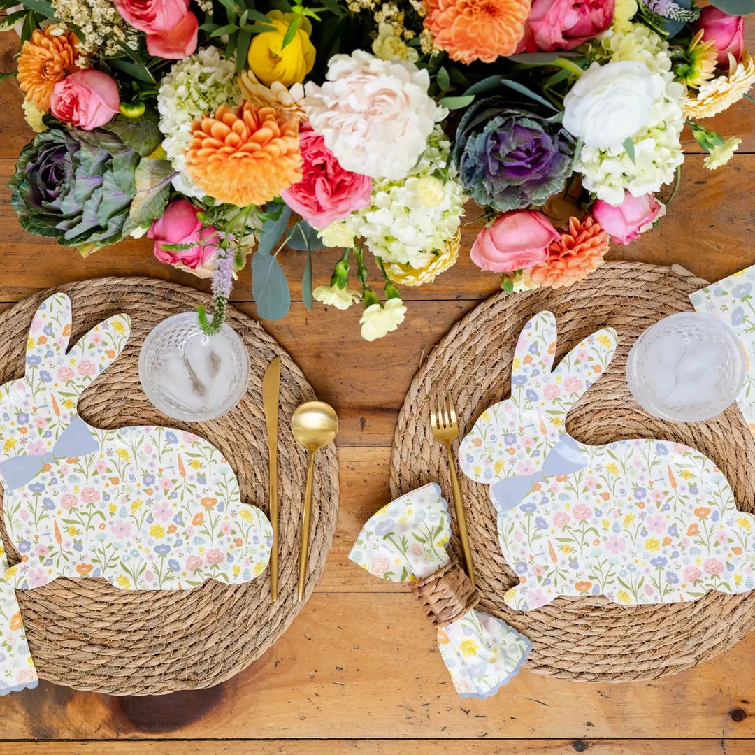 Floral Bunny Plates Paper Products My Mind's Eye 