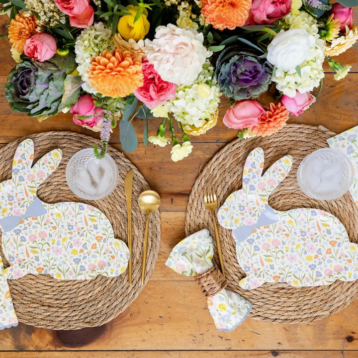 Floral Bunny Plates Paper Products My Mind's Eye 