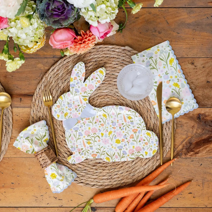 Floral Bunny Plates Paper Products My Mind's Eye 