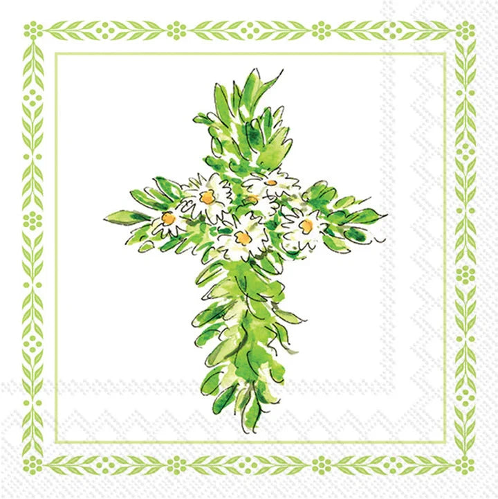 Floral Cross Cocktail Napkins Cocktail Napkins Boston International 