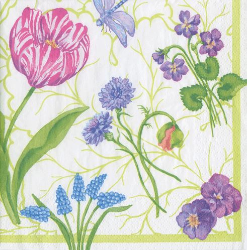 Floral Majolica Cocktail Napkins Cocktail Napkins Caspari 