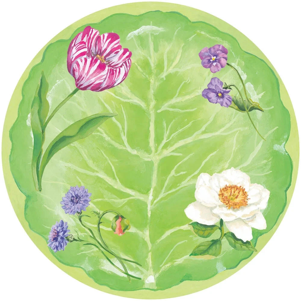 Floral Majolica Paper Dinner Plates - 8 Per Package Paper Products Caspari 