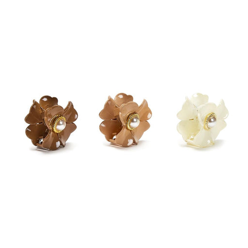 Floral Shaped Claw Clip with Pearl Detail Hair Accessory Two's Company 