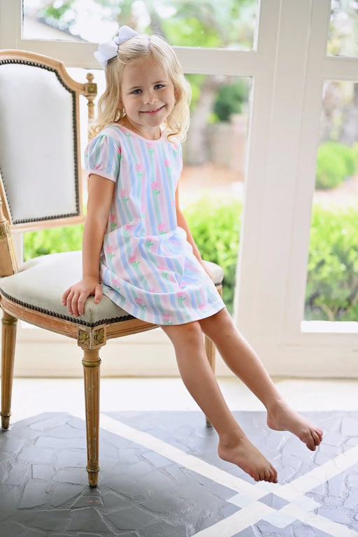 Floral Stripe Play Dress Girl Dress James and Lottie 