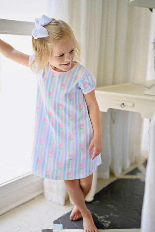 Floral Stripe Play Dress Girl Dress James and Lottie 