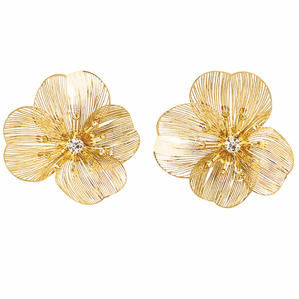 Flower Filigree Earrings Womens Earrings Golden Stella 