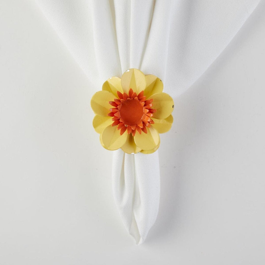 Flower Napkin Ring - Yellow Napkin Rings Tableau 