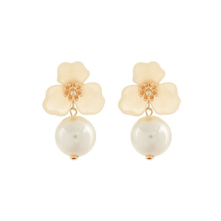 Flower & Pearl Earrings Womens Earrings Golden Stella Ivory 