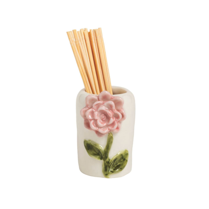 Flower Toothpick Caddy Sets Toothpicks MudPie Pink Flower 