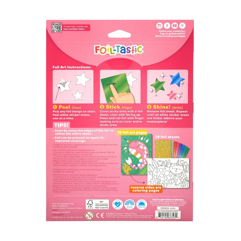 Foil-tastic Foil Art & Coloring Set - Whimsical World Activity Toy Ooly 
