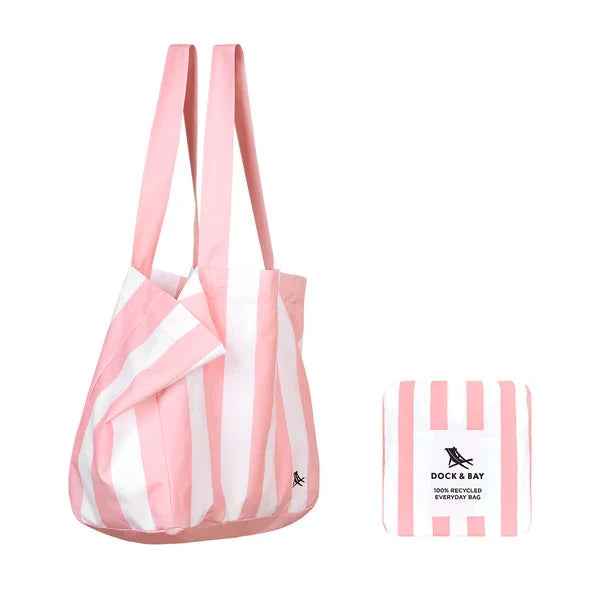 Foldaway Everyday Totes Beach Bag Dock and Bay Malibu Pink 