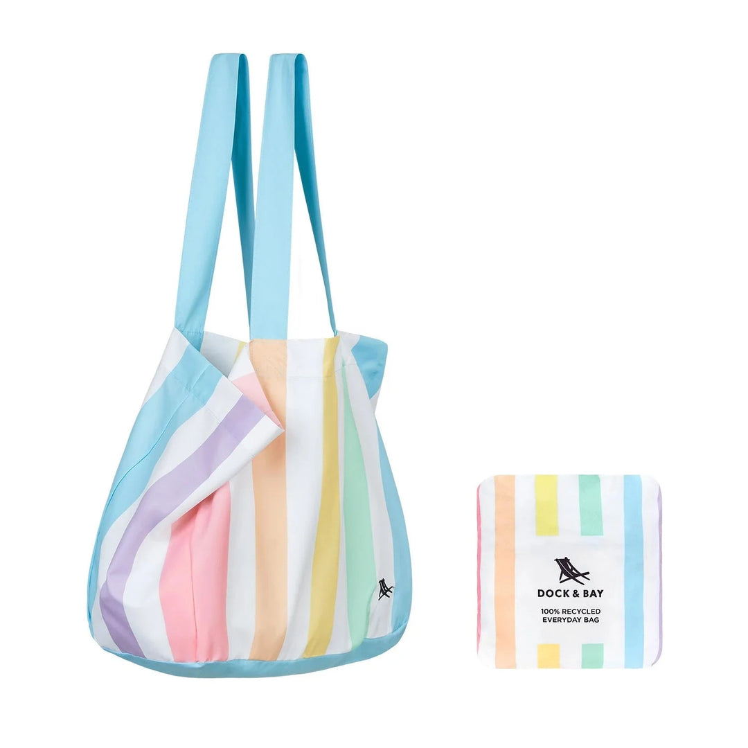 Foldaway Everyday Totes Beach Bag Dock and Bay Unicorn Waves 