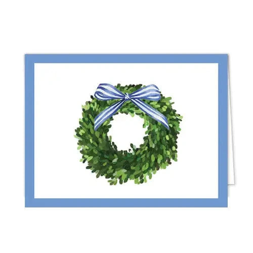 Folded Notecard - Boxwood Wreath Notecards WH Hostess 