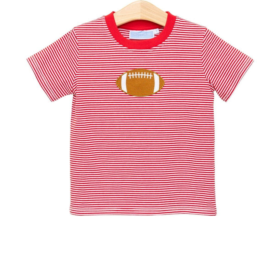 Football Applique T-Shirt - Red Boy Shirt Trotter Street Kids 
