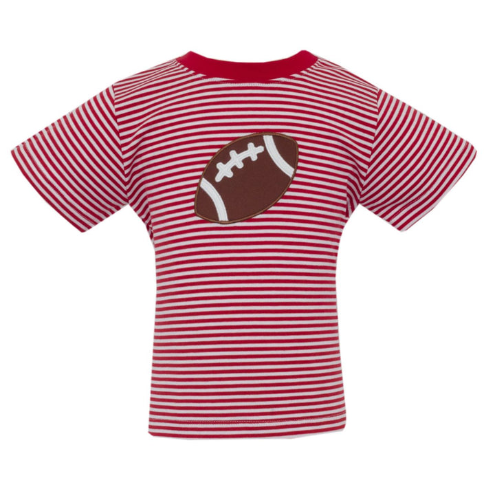 Football T-Shirt - Red Knit Stripe Boy Shirt Claire and Charlie 