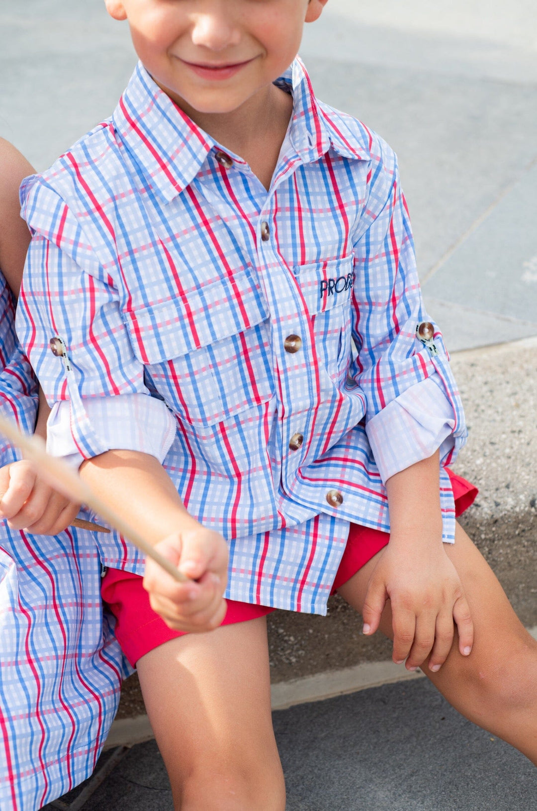 Founders' Fishing Shirt - Patriotic Plaid Boy Shirt Prodoh 